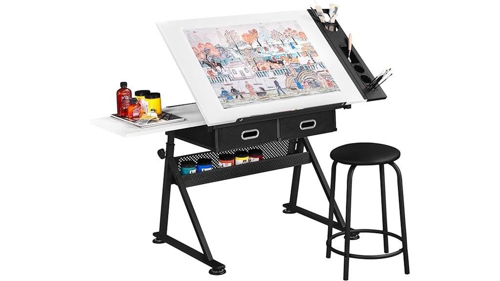 adjustable art desk set