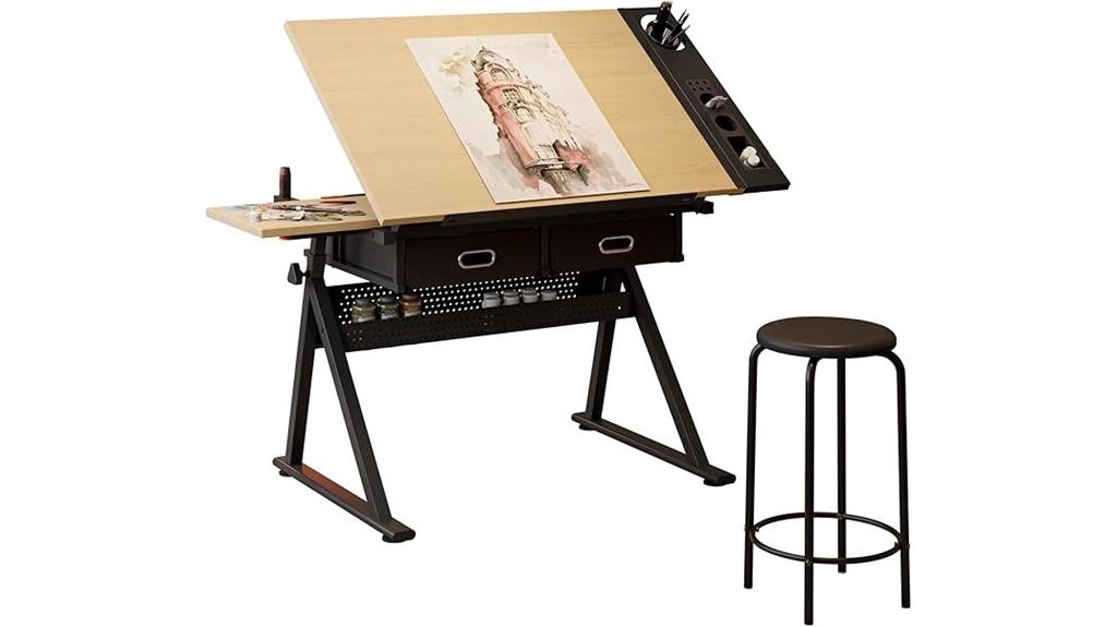 adjustable height drafting table