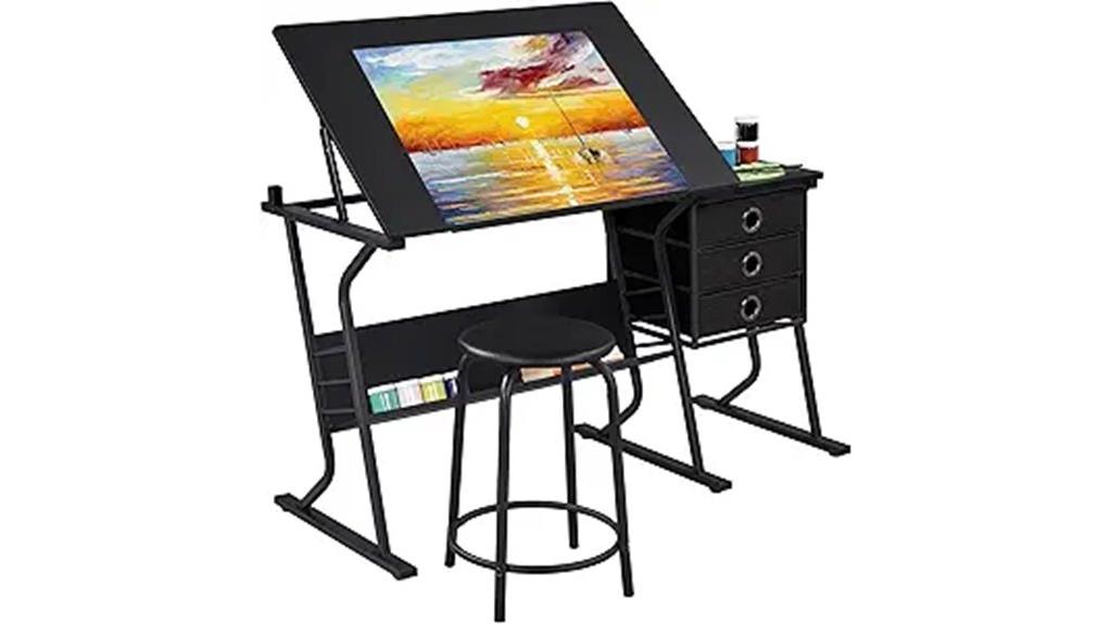 artist drafting table set