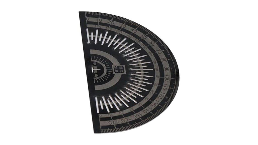black stainless steel angle protractor