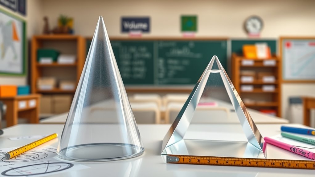 calculate cone pyramid volumes