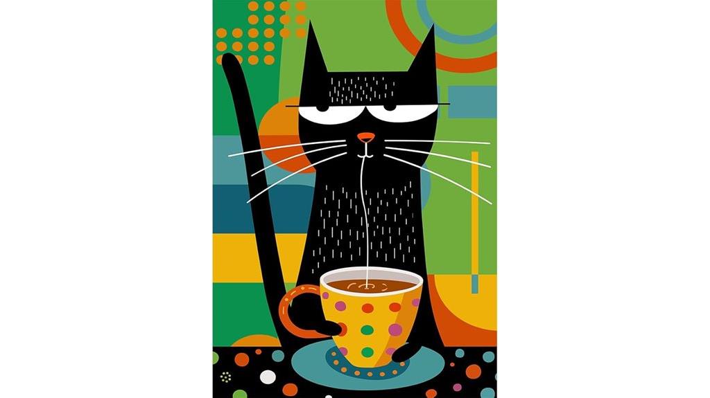 colorful coffee cat puzzle