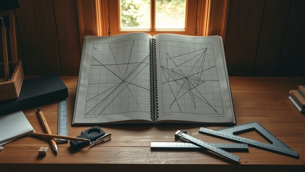 depth illusion through grids
