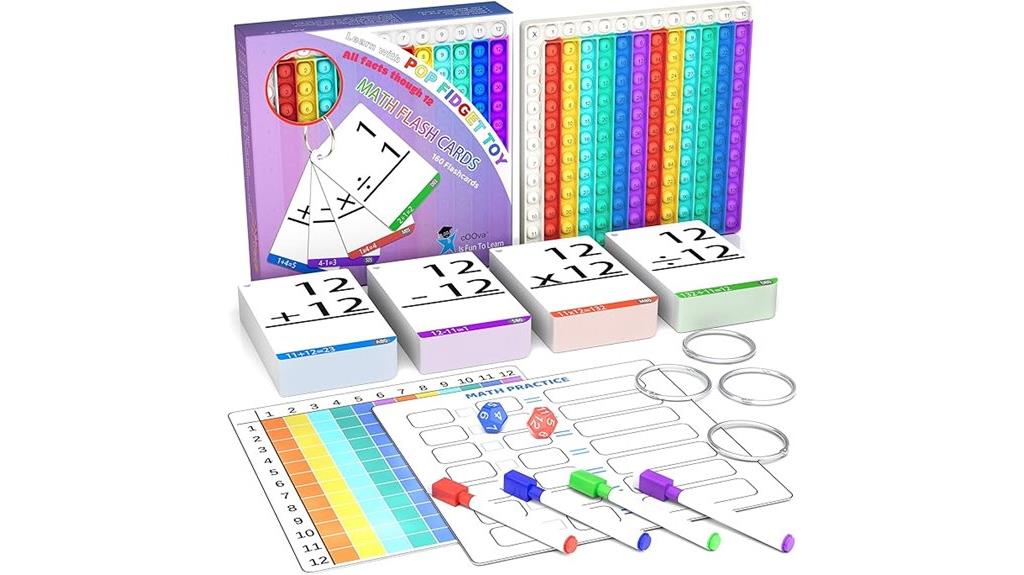 educational math flash cards