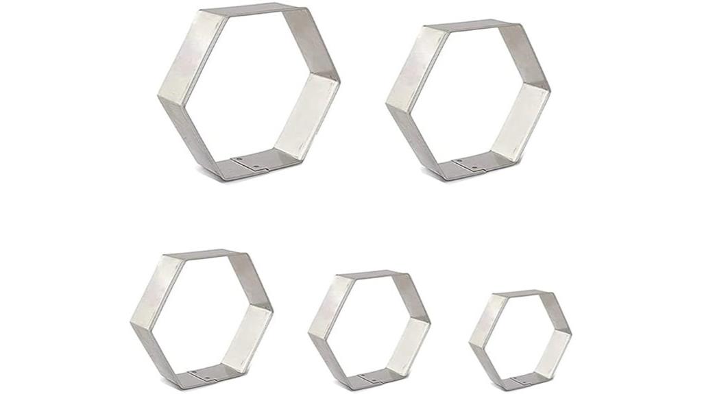five hexagon cookie cutters