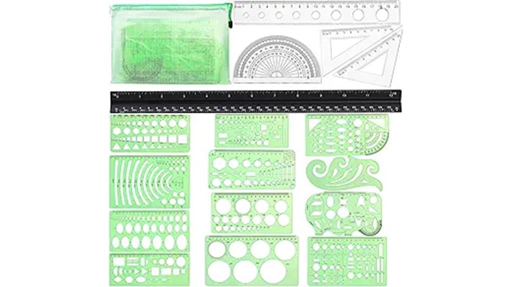 geometric drafting template set
