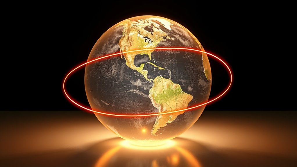 great circles versus euclidean lines