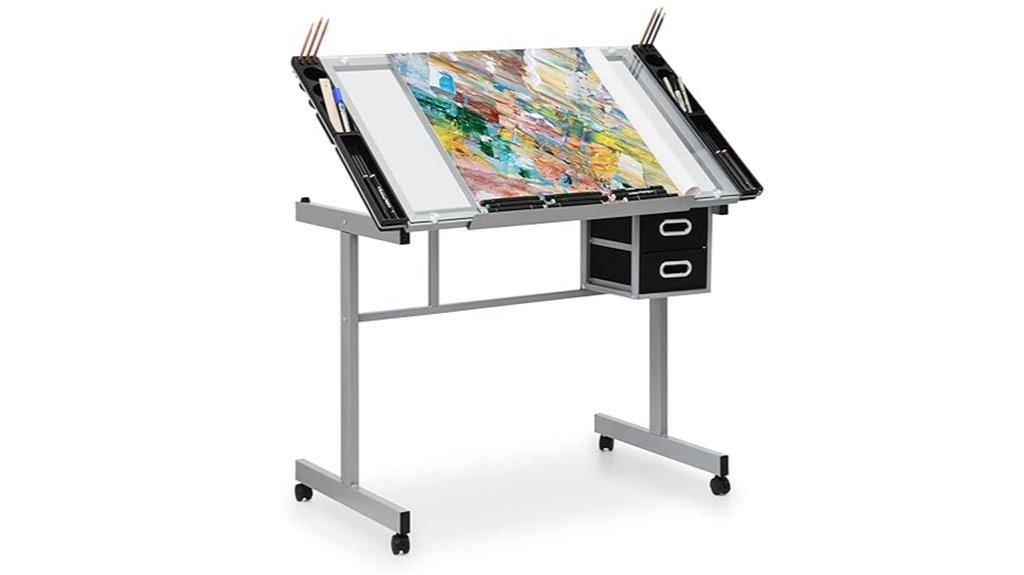 mobile drafting table with storage