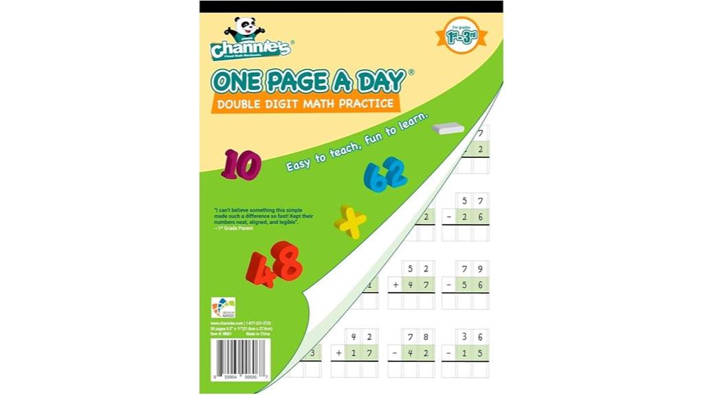 one page daily math