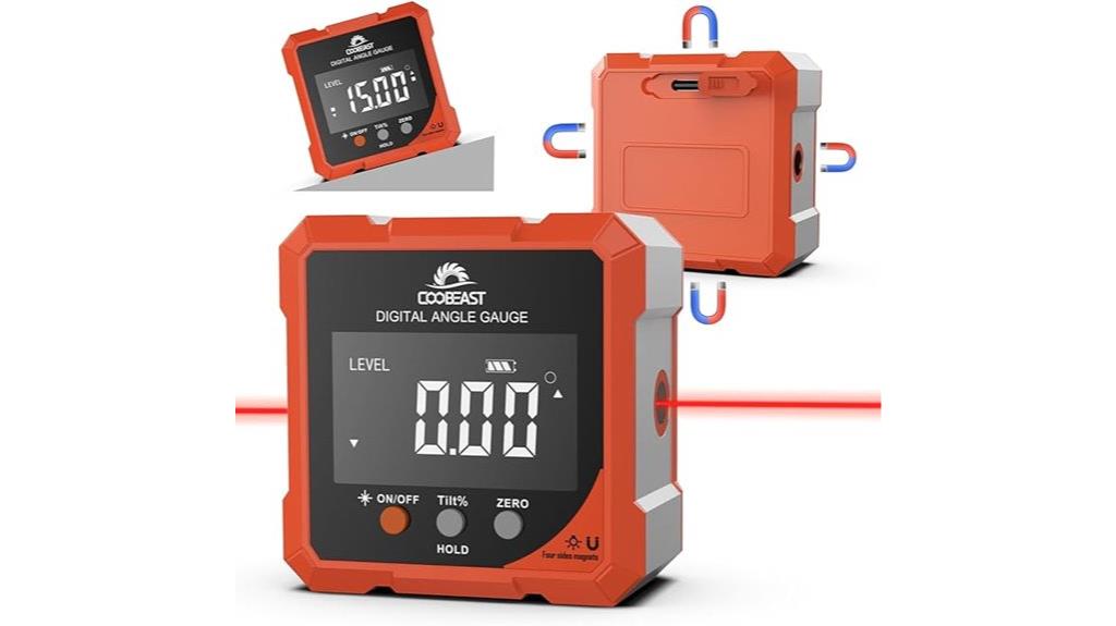 rechargeable magnetic digital protractor