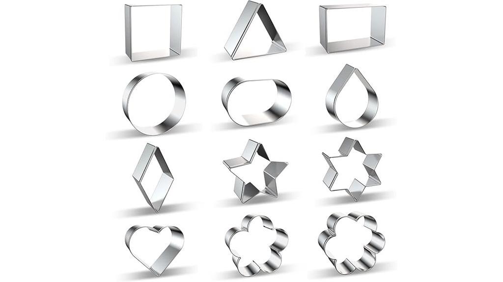 set of 12 geometric cookie cutters