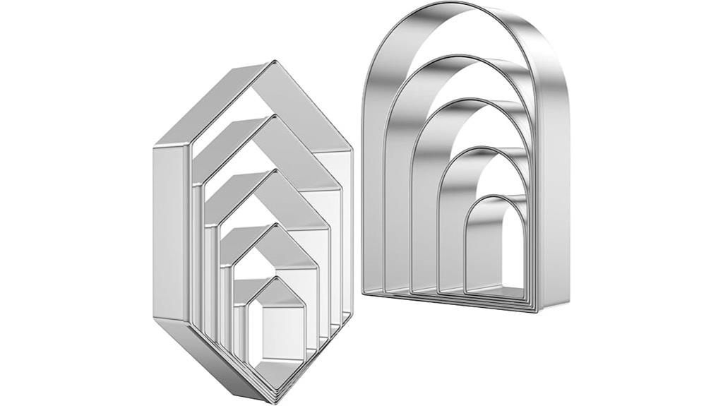set of ten geometric cookie cutters