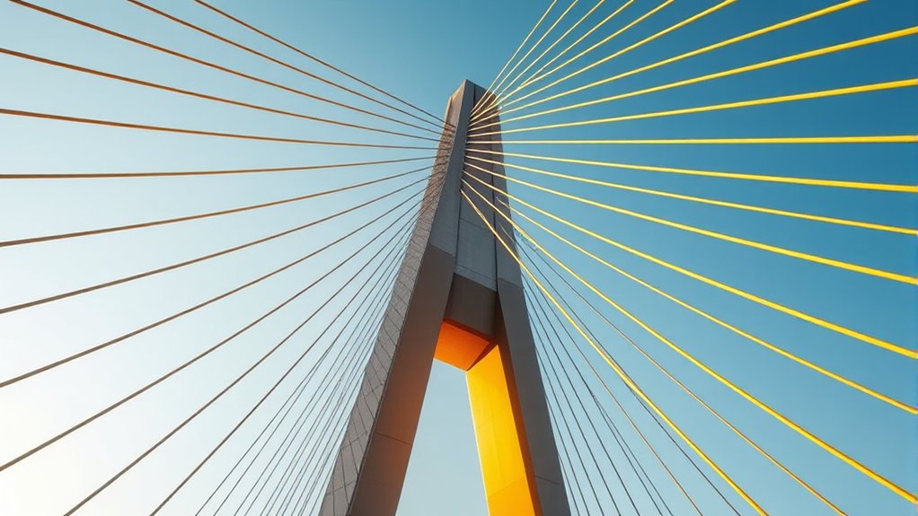 tension in cables compression in towers