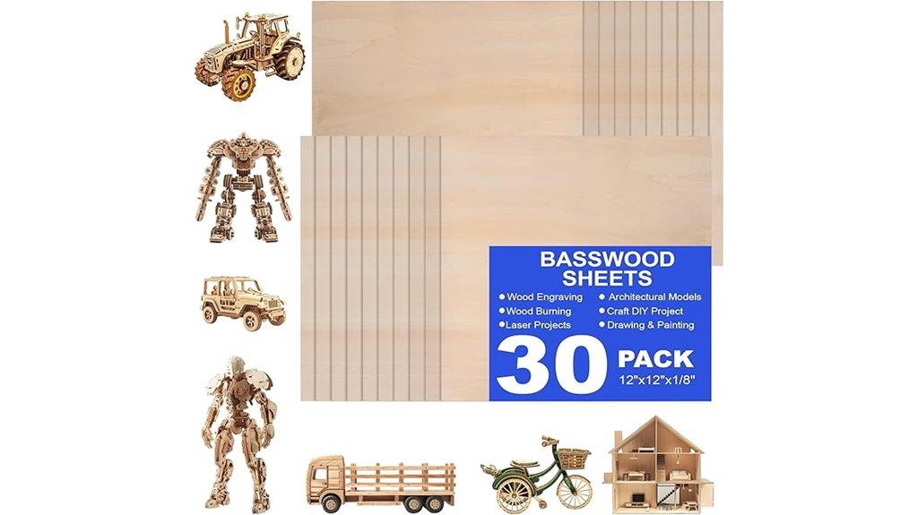 thirty basswood sheets pack