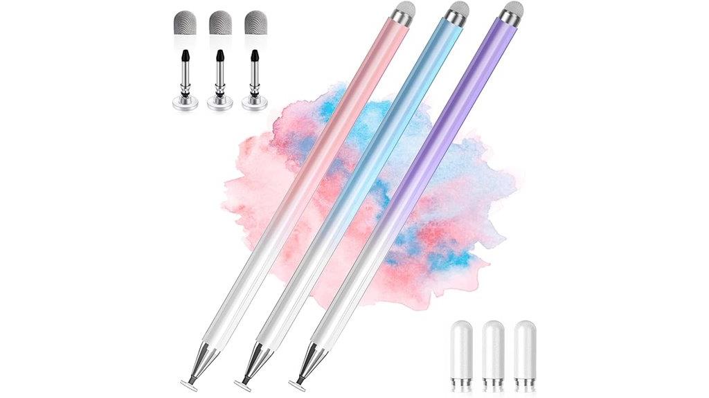 three color touchscreen stylus
