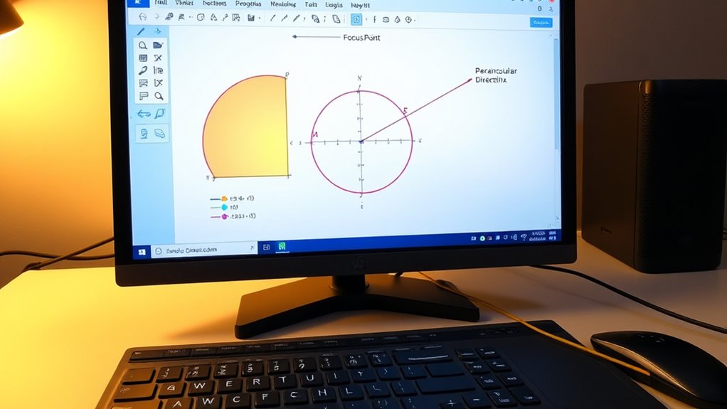 visualize conic focus directrix relationships