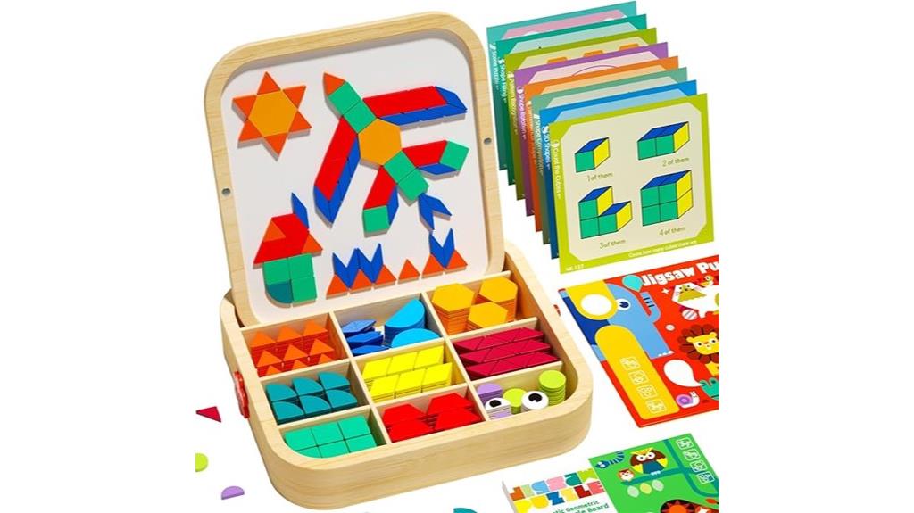 wooden magnetic pattern blocks
