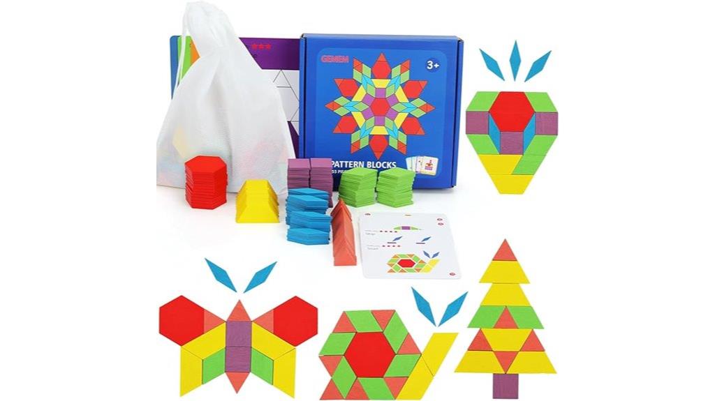 wooden pattern blocks set