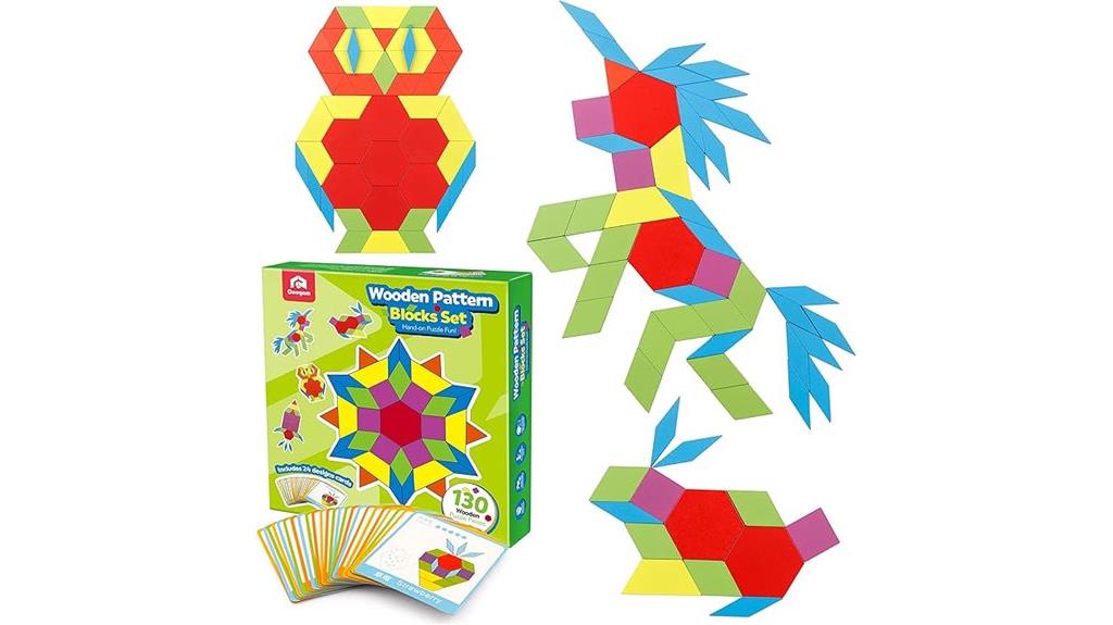 wooden pattern blocks set