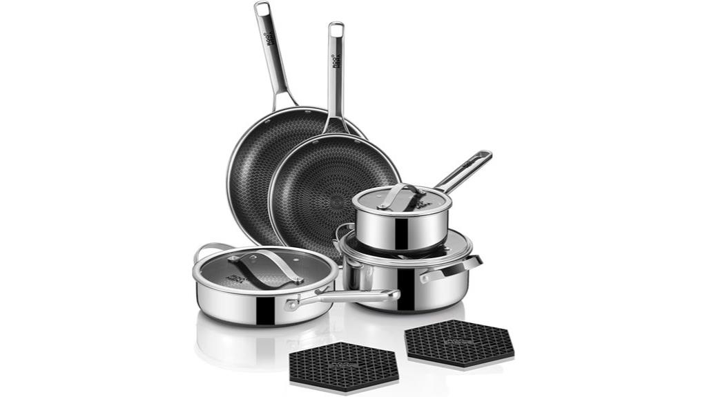 10 piece stainless steel nonstick