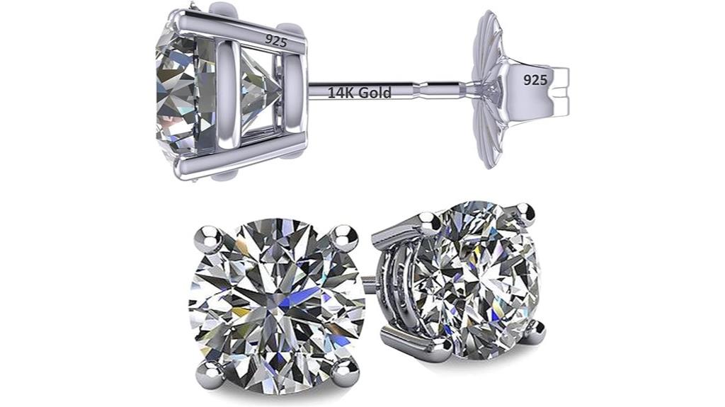 14k gold zirconia earrings
