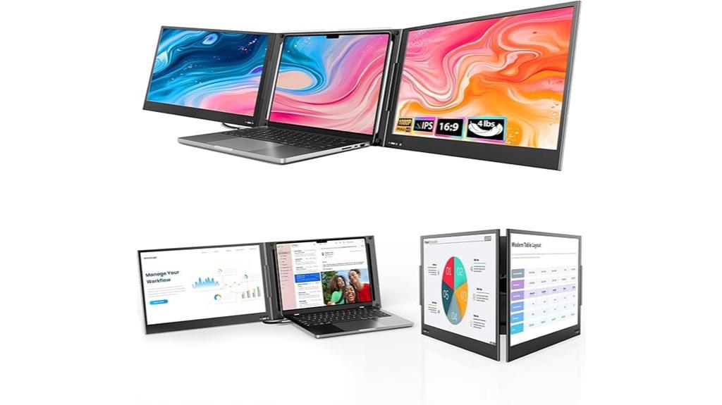 15 6 inch portable triple monitor