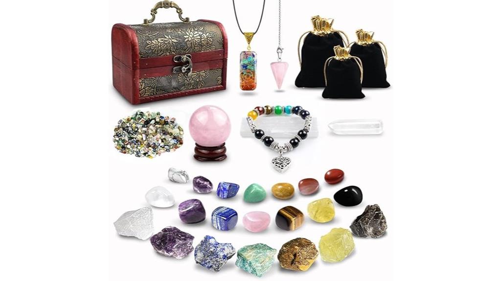 28 crystal chakra set