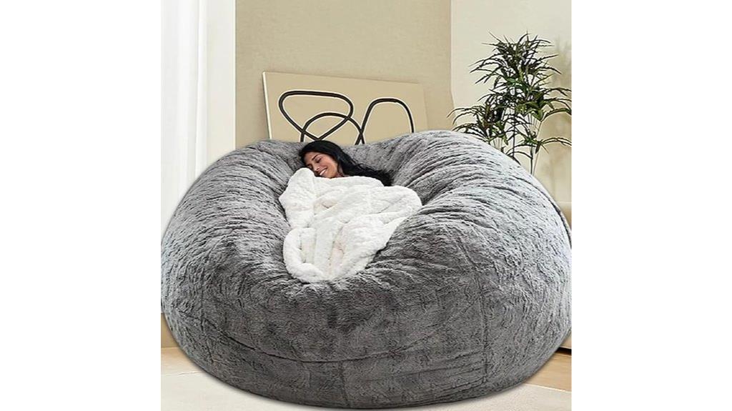 6 foot grey bean bag
