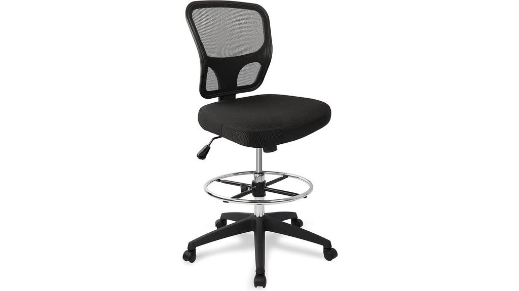 adjustable armless office chair