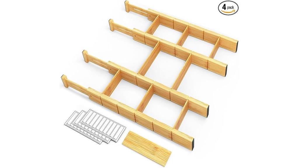 bamboo drawer organizer set