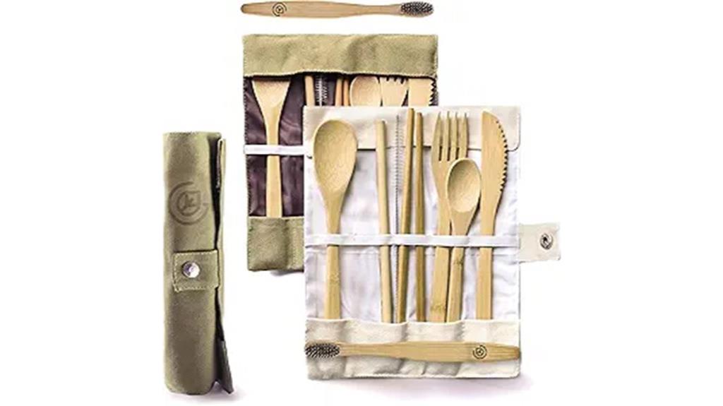 bamboo utensils set two