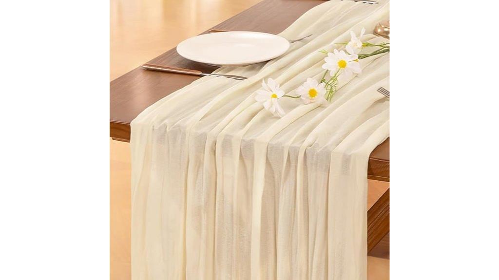 beige fall cheesecloth runner