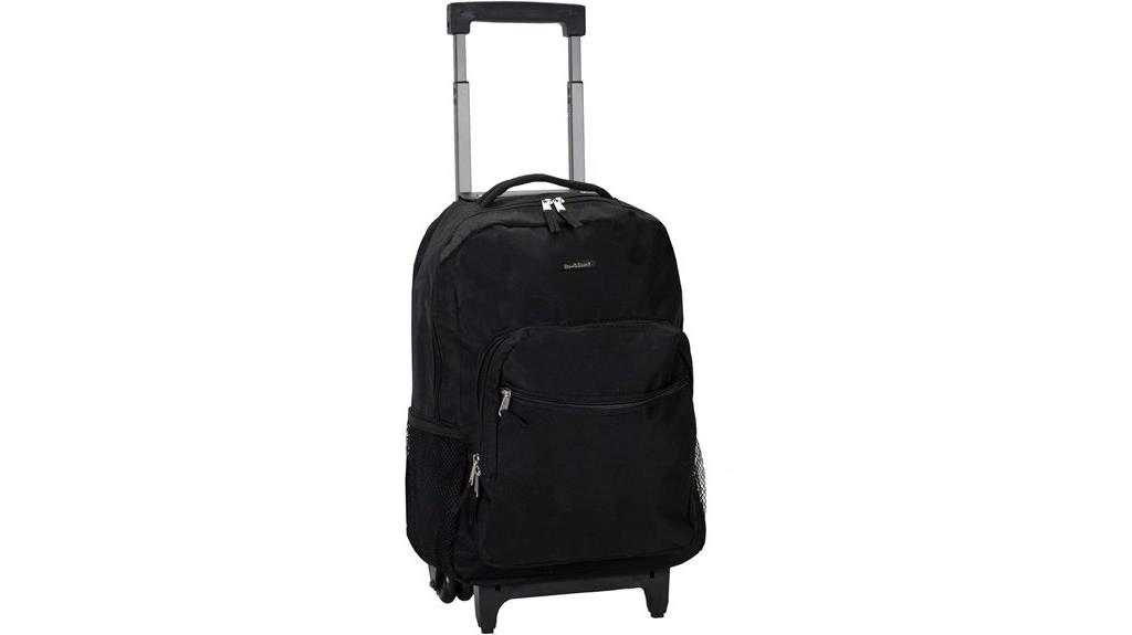 black 17 inch rolling backpack