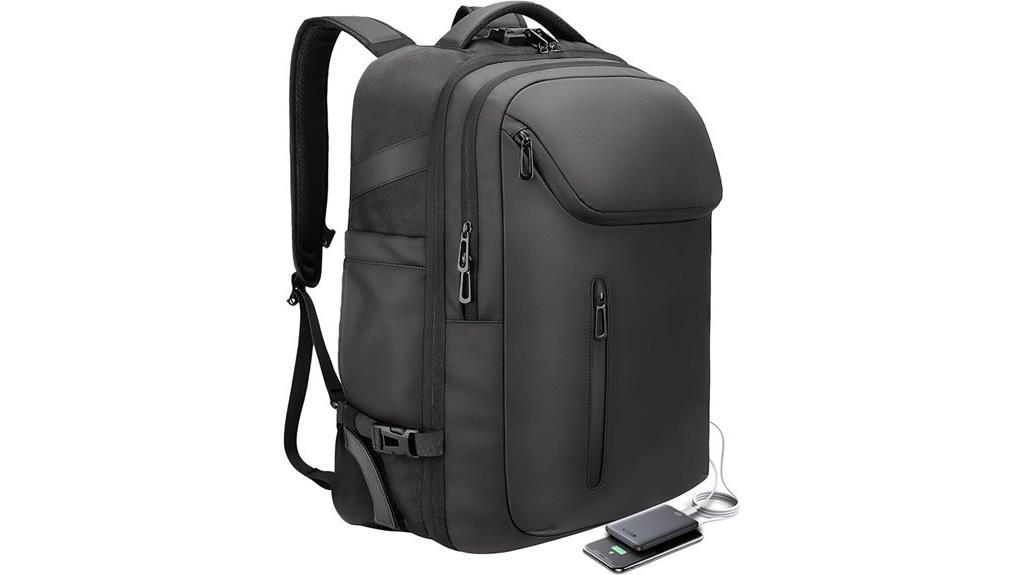 black 50l wheeled backpack