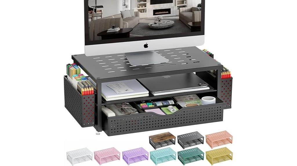 black desk organizer with drawer