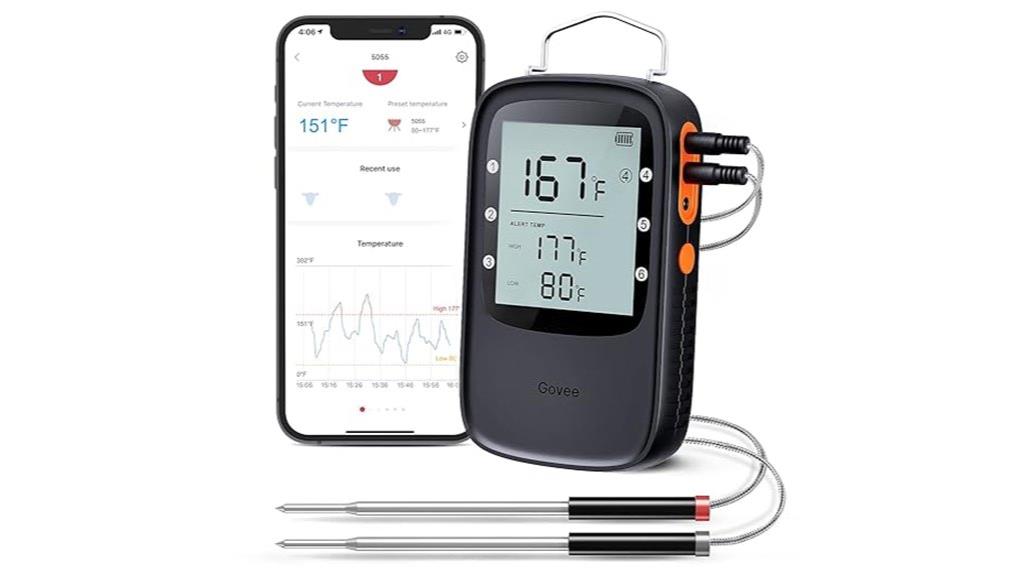 bluetooth enabled dual probe thermometer