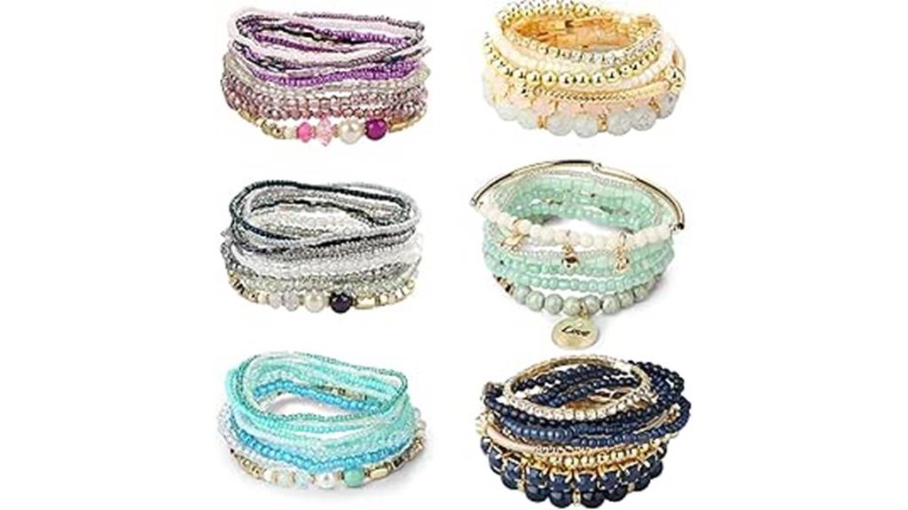 bohemian beaded bracelet set