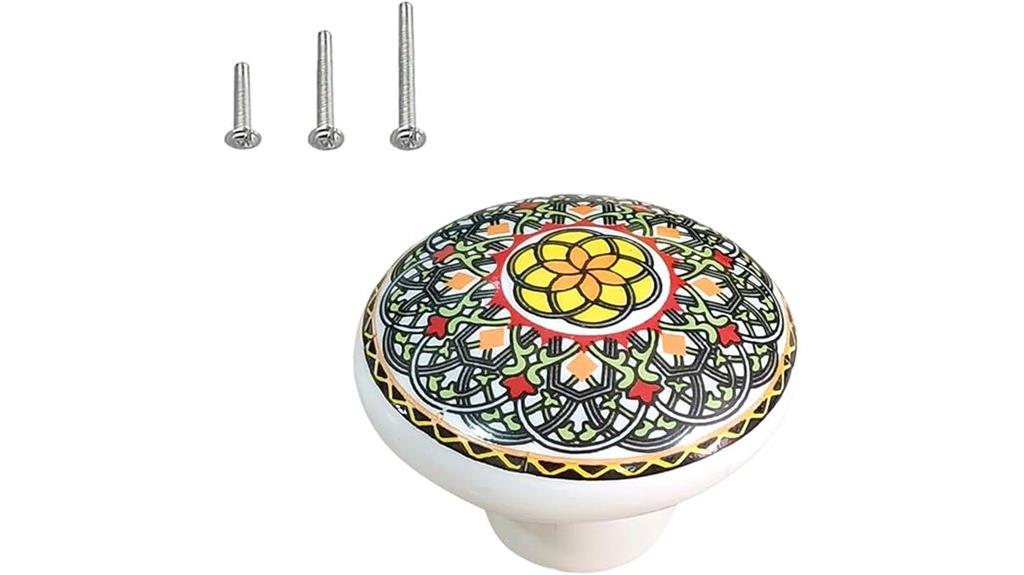 bohemian ceramic knob set