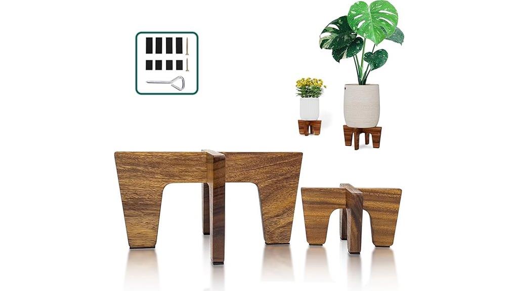 boho acacia indoor stands