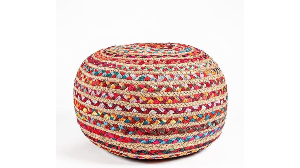 boho braided ottoman pouf