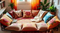 boho cozy floor cushions