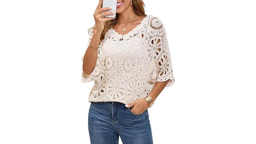 boho crochet v neck