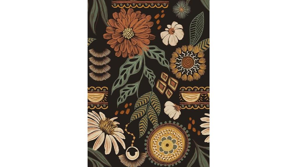 boho floral removable wallpaper