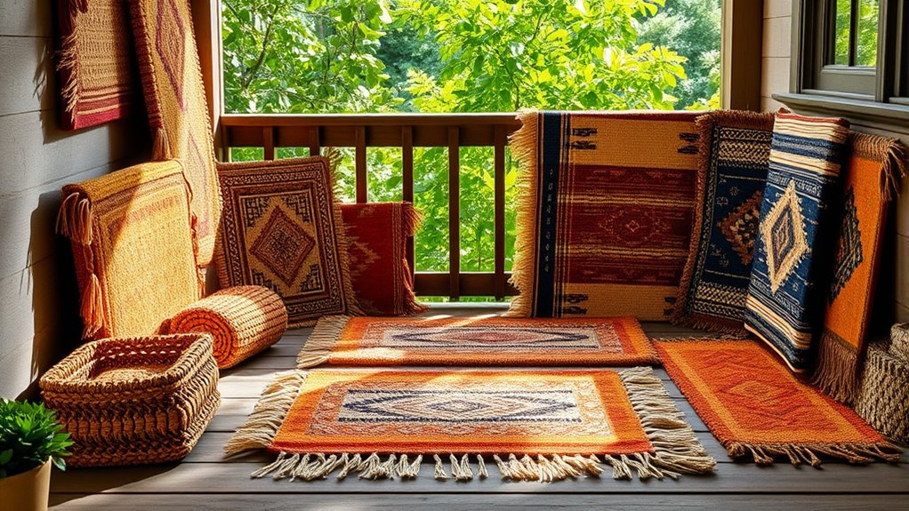 boho hand woven doormat collection