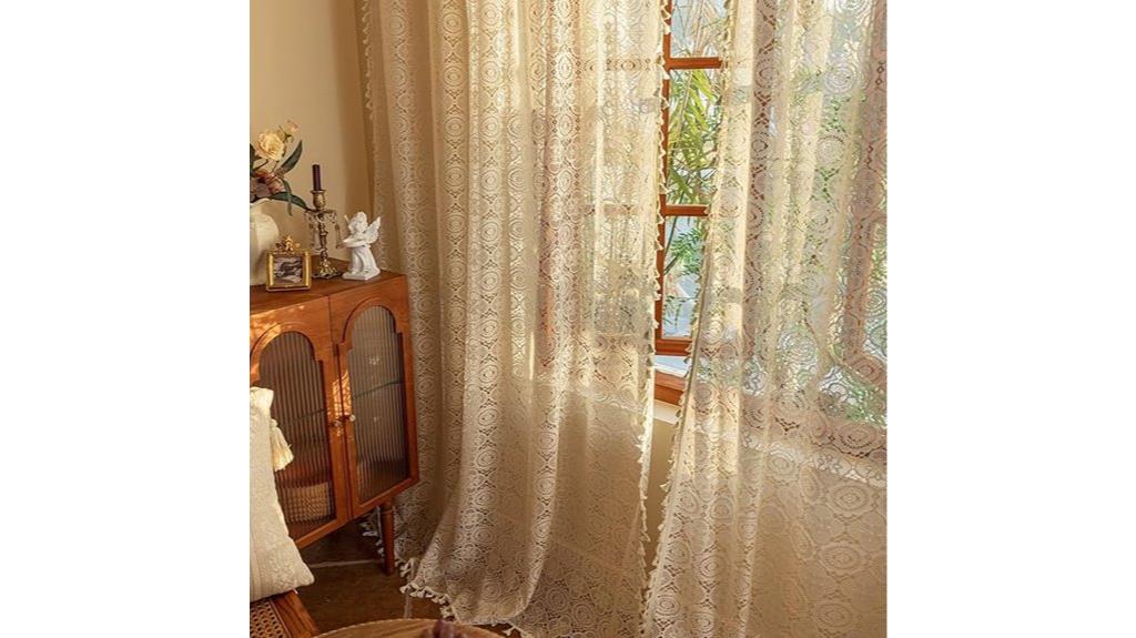 boho lace curtain panels