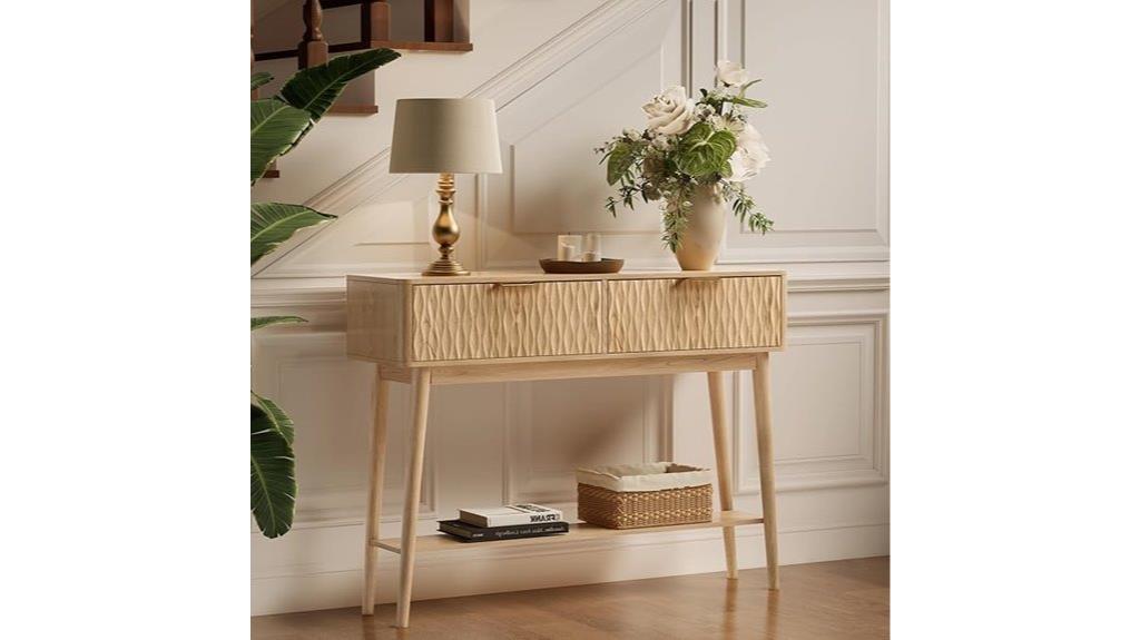 boho light oak console