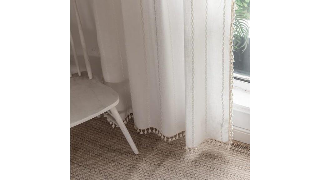 boho linen tassel curtains