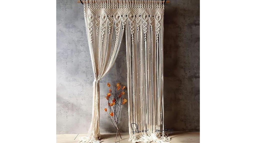 boho macrame curtain wall