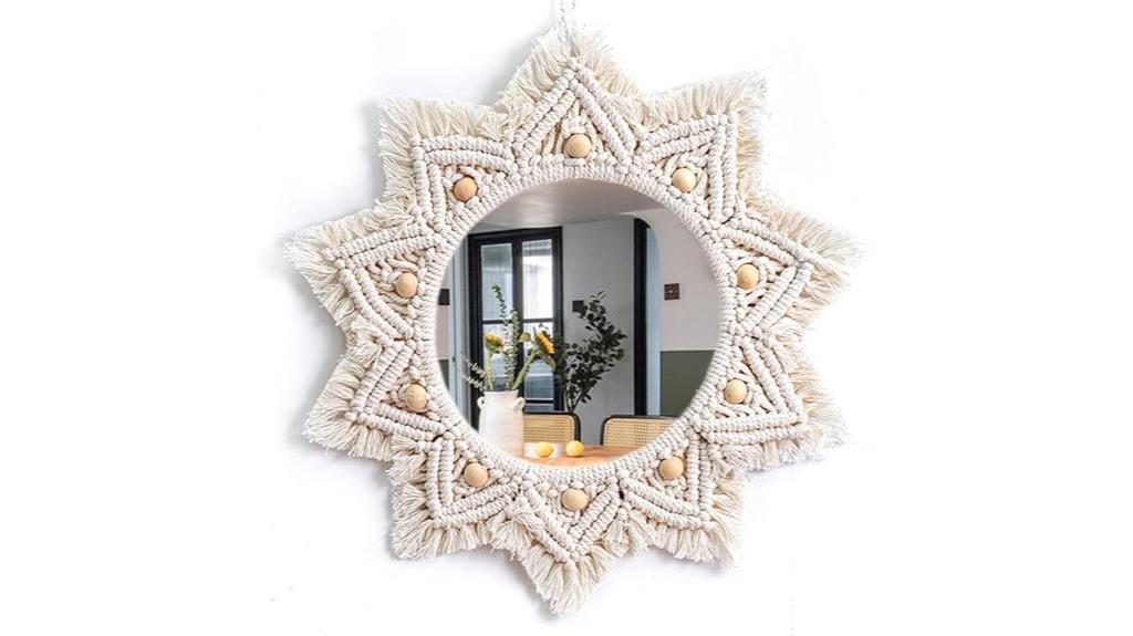 boho macrame wall mirror