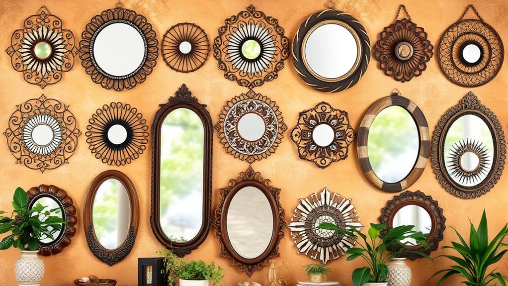 boho mirrors for decor